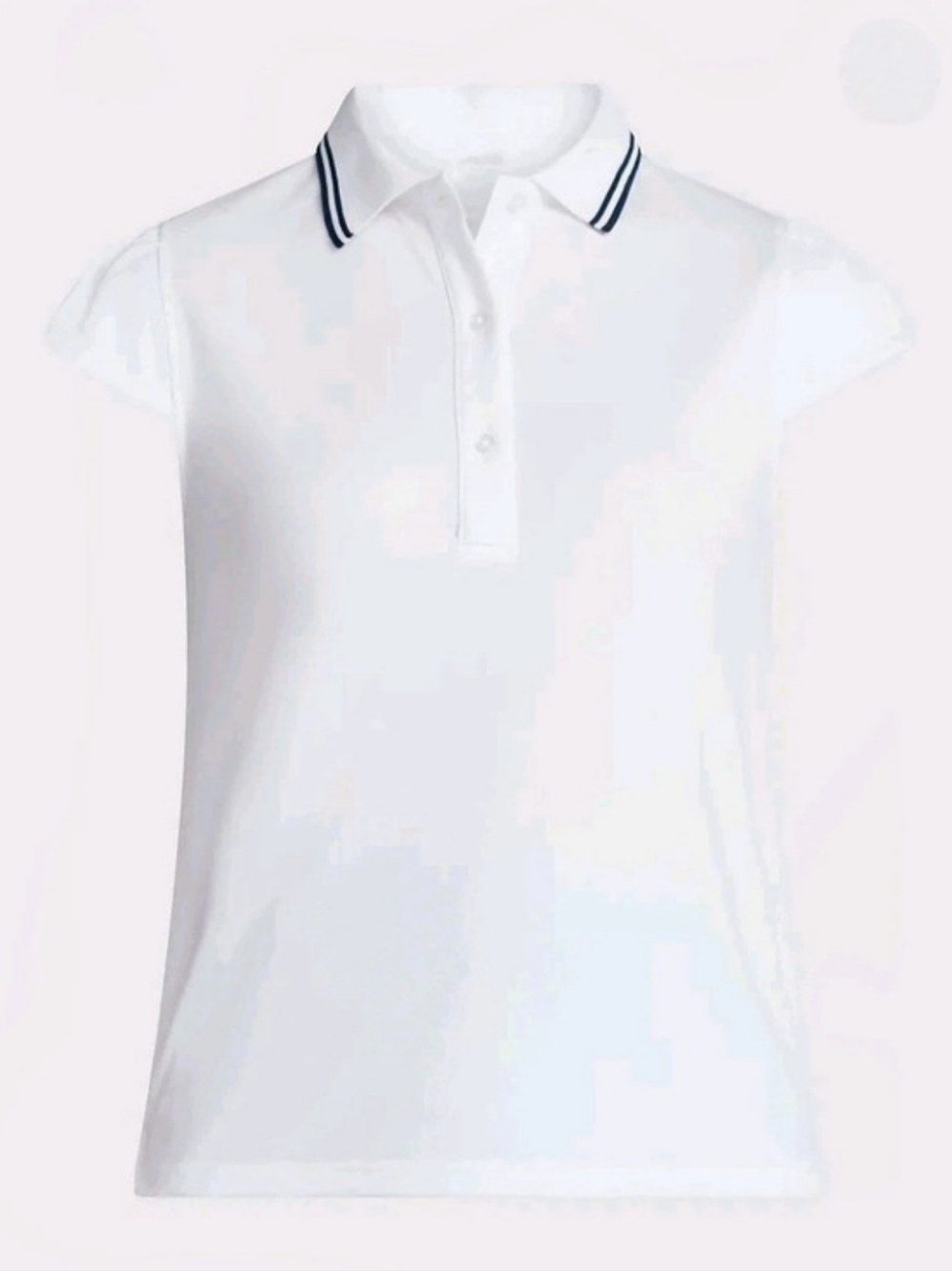 Avia Moisture Wicking Women's Golf Polo White with Navy Small (4-6) Polyester